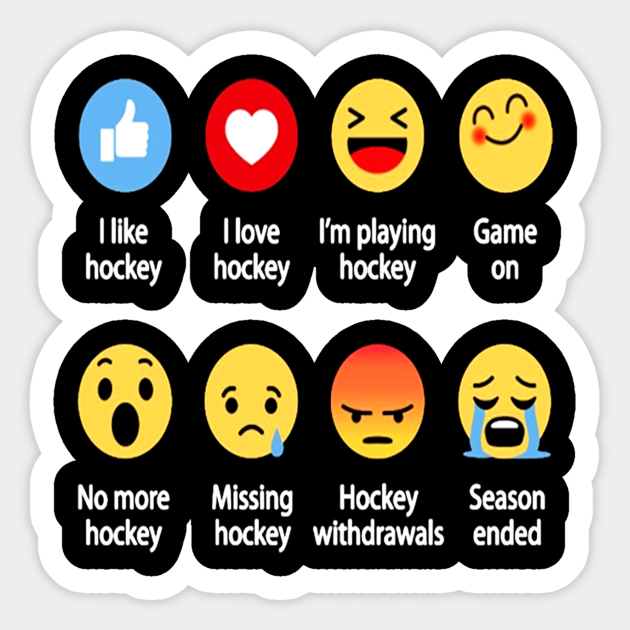 Hockey Emoji Funny Hockey Emoji Funny Sticker TeePublic